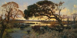 Abendstimmung In Der Campagna by Pietro Barucci