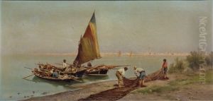Fischerboote Vor Venedig by Pietro Barucci