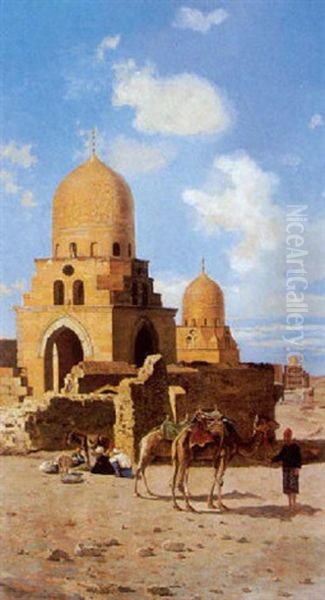 Camels Outside A Mosque - view 1