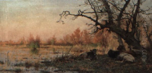 Cattle In A Marsh Landscape - view 1
