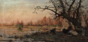 Cattle In A Marsh Landscape