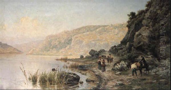 Peasants Along A River In The Abruzzo - view 1