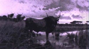Bison At The River by Pietro Barucci