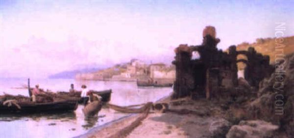 Fishermen On The Bay Of Baia, Naples - view 1