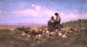 Idillio Pastorale Nella Campagna Romana by Pietro Barucci