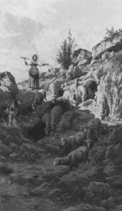 Shepherdess With Sheep In A Landscape by Pietro Barucci