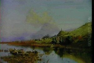 Fisherfolk On An Italian Lake by Pietro Barucci