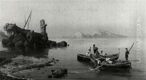 Fishermen Off The Isle Of Capri by Pietro Barucci
