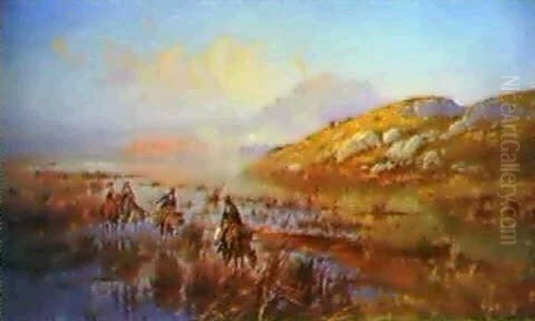 Peasants Riding Through Marshes In The Roman Campagna - view 1