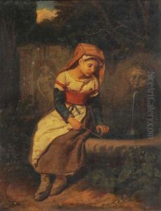 Madchen Am Brunnen by Eduard Robert Bary