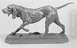 Chien Braque A L'arret by Alfred Barye
