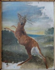 Etude De Cerf Dresse (study) by Antoine-louis Barye