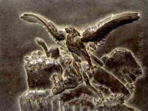 Aigle Avec Chamois by Antoine-louis Barye