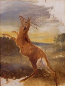 Cerf Blesse by Antoine-louis Barye