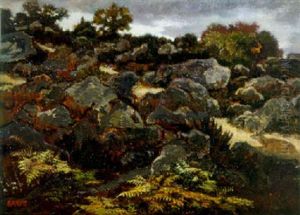 Stag In A Landscape by Antoine-louis Barye