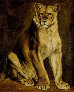 Lionne Assise by Antoine-louis Barye