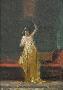 Interieur Mit Stehender Dame by Antonio Barzaghi-Cattaneo