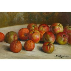 Stillleben Mit Apfeln Und Orangen by Licinio Barzanti