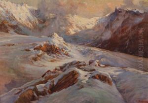 Glacier Et Sommets En Haute Montagne by Licinio Barzanti