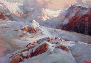 Sommets Et Glacier En Haute Montagne by Licinio Barzanti