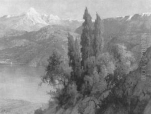 Seelandschaft Im Gebirge by Licinio Barzanti