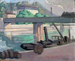 Train A Vapeur Franchissant La Saone Sur Le Pont De Chemin De Fer De Perrache