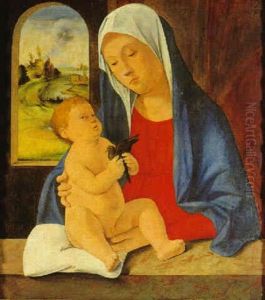 Madonna Col Bambino, Che Tiene In Mano Un Uccellino