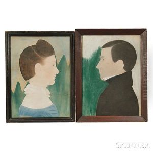 Portraits Of Spelman C. Bascom And Philena Ballard Bascom, And A Cutout Of Miss Philena Ballard Bascom (2 Works)