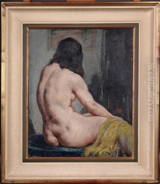 Naked Woman Sitting Back - view 1