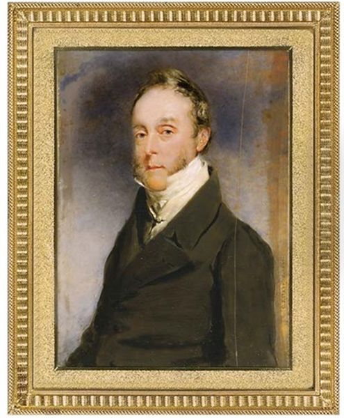 George Hay Dawkins Pennant, In Brown Coat, White Waistcoat And High Collared White Shirt - view 1