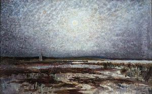 Mond Uber Den Boddenwiesen by Heinrich Basedow