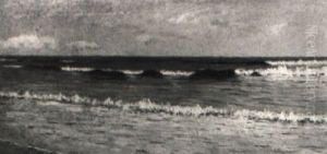 Wellen, Die An Den Strand Schlagen by Heinrich Basedow