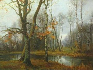 Fall Landscape With Figure by Gevorg Bashindzhagyan
