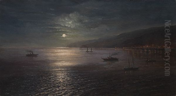 The Port Of Batumi At Night - view 1
