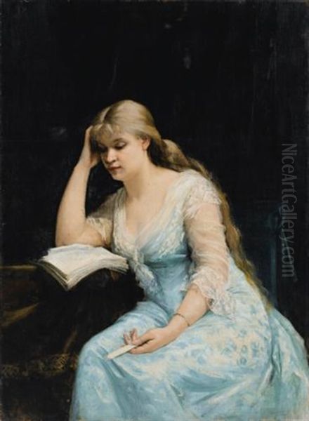 Portrait Of A Young Woman Reading - view 1