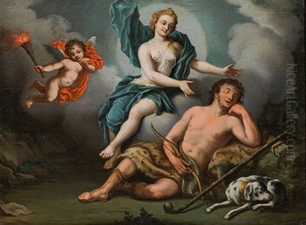 Selene And The Sleeping Endymion (diana And Endymion) - view 1