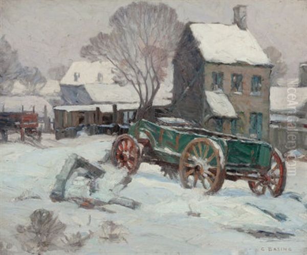 Winter Landscape With Wagon - view 1