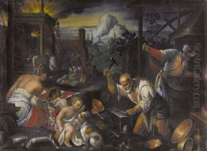 Venus Und Amor In Der Schmiede Des Vulkan