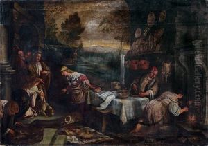 Le Christ Chez Marthe Et Marie (luc X, 38-42) by Francesco Bassano the Younger