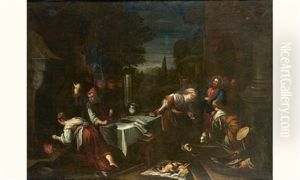 Le Christ Chez Marthe Et Marie by Francesco Bassano the Younger