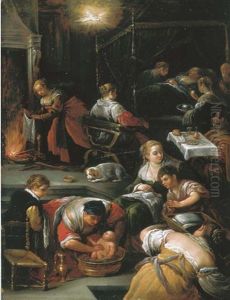 La Nascita Della Vergine by Francesco Bassano the Younger