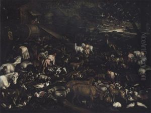 The Entry Of The Animals Into The Ark by Francesco Bassano the Younger