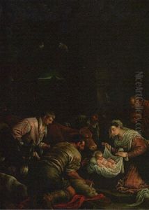 The Adoration Of The Shepherds by Francesco Bassano the Younger
