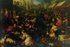Grosses Marktstuck by Francesco Bassano the Younger