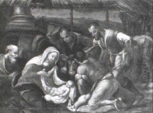 The Adoration Of The Shepherds by Francesco Bassano the Younger