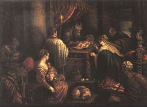 The Adoration Of The Shepherds by Francesco Bassano the Younger