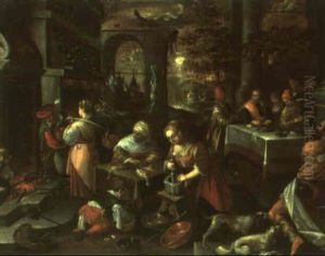 Lazarus At The Feast Of Dives by Francesco Bassano the Younger