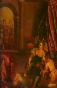 Samson Und Delila by Francesco Bassano the Younger