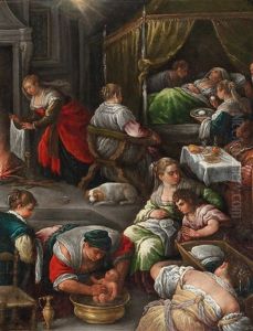 The Birth Of The Virgin by Francesco, II Bassano