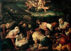 The Adoration Of The Shepherds by Gerolamo da Ponte Bassano